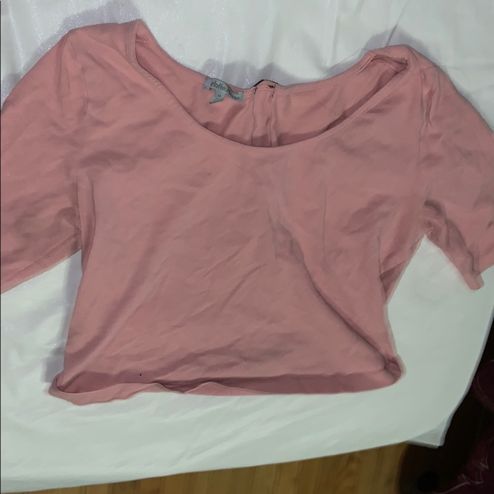 Pink false zipper Crop top